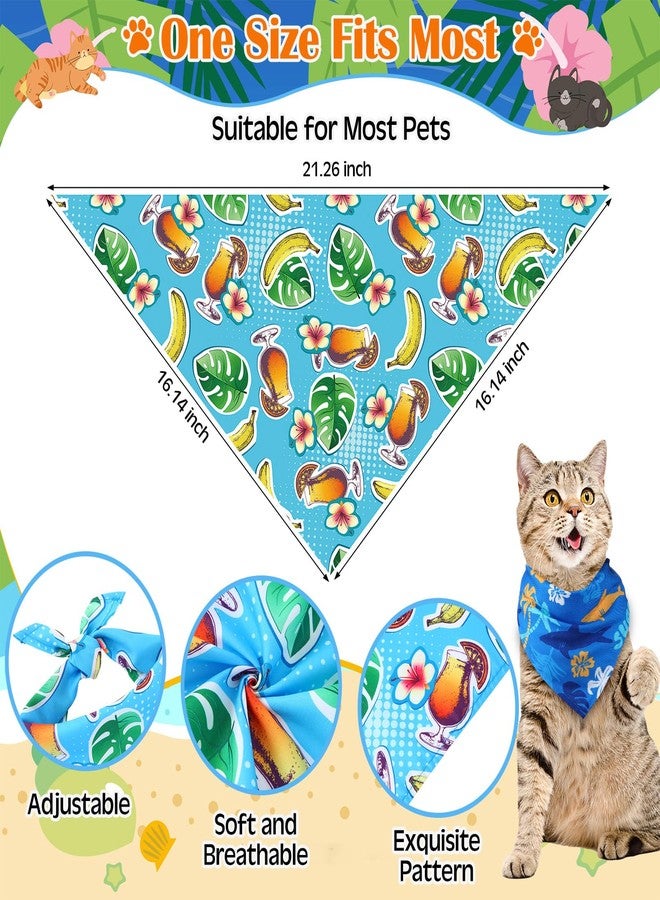 Bulyoou 120 Packs Dog Bandanas Bulk Summer Pet Bandanas for Dogs Hawaiian Pet Scarf Bibs Adjustable Washable Kerchief for Large Medieum Small Pet Costume Accessories(Summer Style) - Image 2